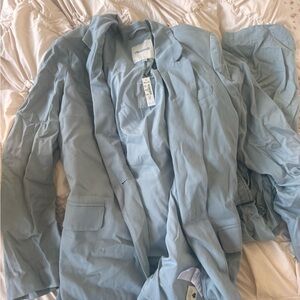 Light Blue Women's Blazer and Matching Pants Set